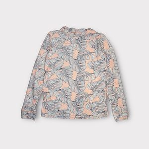 Shade Critters Monstera Leaves Pink Rash Guard